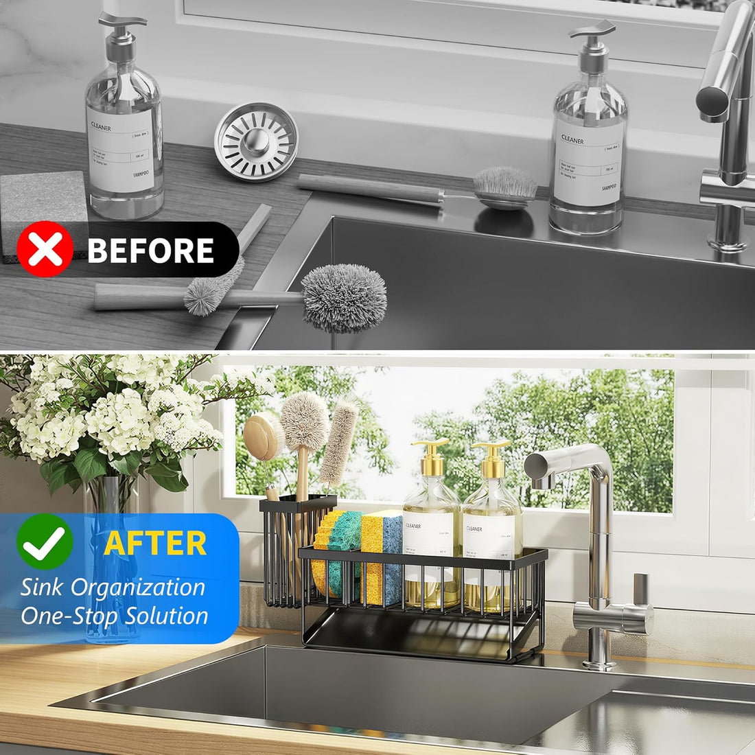 Brush Holder and Stainless Steel Self Drain Tray